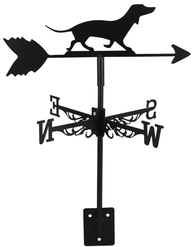 Happyyami Dachshund Wetterfahne Aus Schmiedeeisen Stilvolle Tier-Dekoration Für Garten Terrasse Und Dach Präziser Windrichtungsanzeiger Für Ihre Outdoor-umgebung
