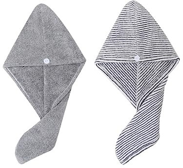 FOMIYES 2stücke Haartrockenhauben Aus Fleece Haartücher Für Bad Und Dusche Super Saugfähig Und Schnell Trocknend