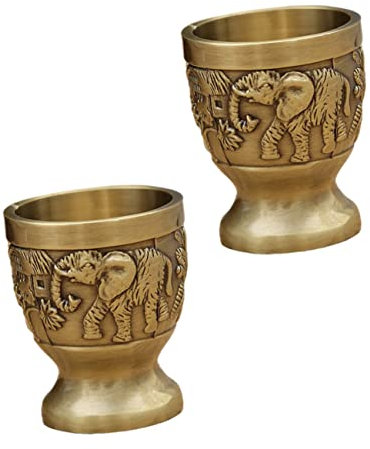 Alipis 2 Pièces verre à vin rétro faire la fête Margarita martini tirs de combat, jeu à boire Tasses verre originaux verre degustation coupe à vin gobelet en métal Alliage de zinc Golden
