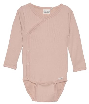 Minymo unisex baby body wrap with long sleeves and in rib