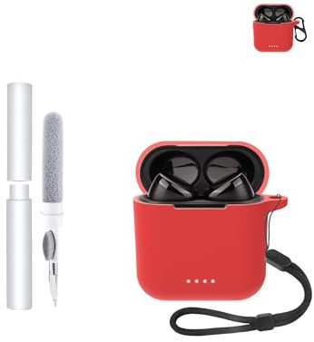 Silikon-Schutzhülle für Tozo T6 In-Ear-Bluetooth-Kopfhörer, langlebige und umweltfreundliche Bluetooth-Kopfhörerabdeckung mit präzisen Löchern und Ladekompatibilität, Rosa