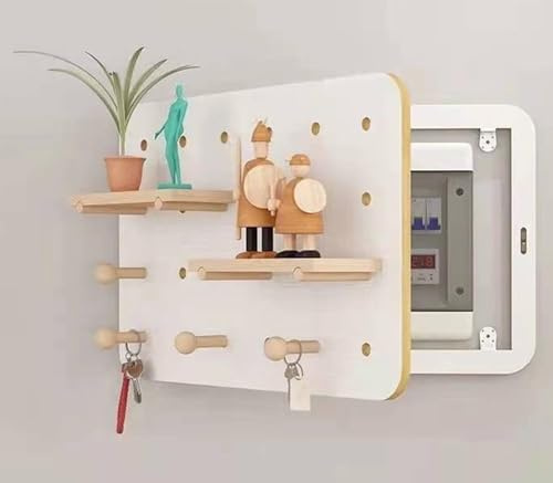Sicherungskasten Stecktafel Aus Holz,Verteilerkasten Für Zuhause/Büro/Einkaufszentrum Dekorative Abdeckung,Leistungsschalter Kombinations-Wand-Organizer Für Küche Wohnzimmer B,40x30cm