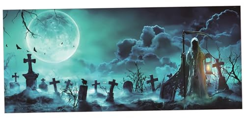 Banner de puerta de garaje Halloween 16x7 ft