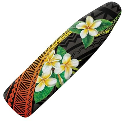 Ironing Board Covers 122 x 38cm Grey Flowers Easy-Fit for Protecting Ironing Board Size Up to 122 x 40cm, Universal Elasticated Cover