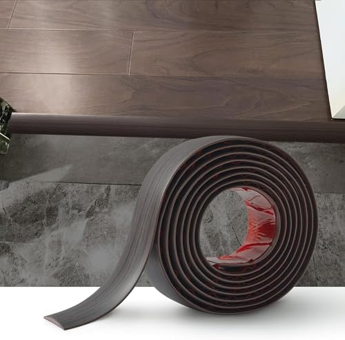 Striscia di transizione per pavimenti in PVC da 1,2 m, strisce di copertura per pavimenti laminati, strisce divisorie per porte in PVC autoadesive, profilo piatto laminato, bordatura per bordi di