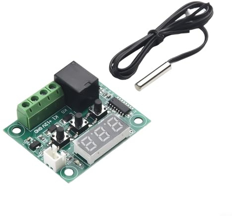 YobiLife Digital Thermostat Sensor Temperature Control Switch Module for 12V DC -50 to 110°C Programmable Sensor with Relay Output