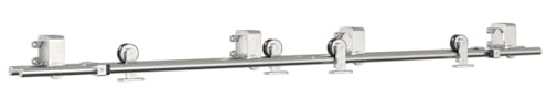 Mokuyary Schiebetür-Beschlagsatz 183 cm Edelstahl Silbern, Schiebetür Barn Schiebetürbeschlag Laufschienen Set, Schiebetürsystem Kit für Innentüren, Holztür -A6