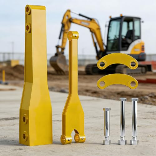 Plyisty Extension de Bras de Mini-pelle, Portée Accrue de 26 Pouces pour Machines de 0,8 à 2 Tonnes, Accessoire en Acier à Fixation Rapide pour Tranchées Profondes et Pentes, Jaune Très Résistant