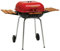 Americana Swinger Charcoal Grill with Two Side Tables, Red