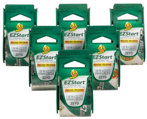 Duck EZ Start Packing Tape with Dispenser, 6 Pack