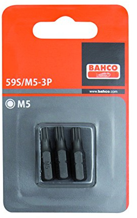 Bahco 59S/M4‑3P – 3‑Stück XZN M4 25 mm 1/4 Zoll Schraubbitscheset, rostfrei, zincophosphatisiert