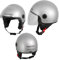 A-Pro Motorradhelm Motorrad Roller Jet Helm Demi Mit Viser Silber M