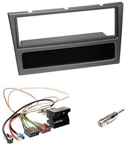 2-DIN Doppel-DIN Radioblende Blende mit Ablagefach + ISO Radioanschlusskabel Radio KFZ Adapter + Fakra Antennenadapter