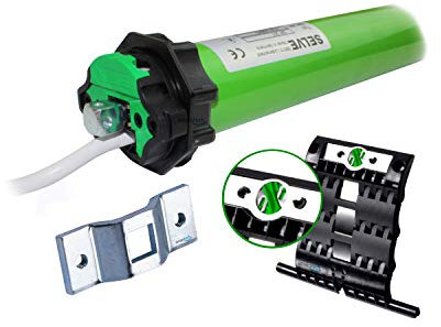 smarotech® Rollladen-Nachrüstset: Universal-Rohrmotor Selve SP2/40 inkl. Einbruchschutz durch patentierte SecuBlock, 4-Kant-Lager, Anschlusskabel und SW 60 Adapter. (SP 2/40 mit 2 St. SecuBlock)