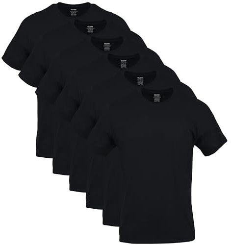 Gildan Men's Crew T-Shirts, Multipack, Style G1100 Underwear, Black (6-Pack), XL (Pack of 6)