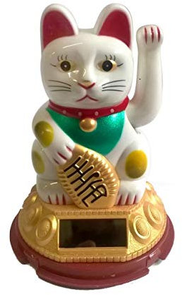 StarTec Solar-Winkekatze weiß