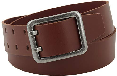 Vascavi ® Ledergürtel aus Rindleder, 4,5 cm breit und ca. 0,3 cm stark, echt Leder Gürtel, Made in Germany, kürzbar, für Damen und Herren #4,5-0003 (90 cm Gesamtlänge 105 cm, Hellbraun)