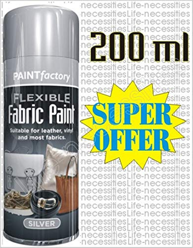 Flexible Fabric & Vinyl Paint Silver 200ML Leather Vinyl Fabric