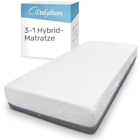 Dailydream 3in1 Matratze | Hybrid Taschenfederkern, Kaltschaum und Memory Foam | atmungsaktiv & anpassungsfähig | 80x200x26cm