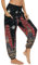 Nuofengkudu Damen Hippie Hosen mit Taschen Haremshosen Leichte Boho Muster Bunt High Waist Yogahosen Sommer Lockere Umstandshose Freizeithose (Brauner Pfau,One Size)
