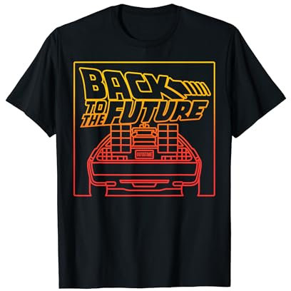 Back To The Future DeLorean Gradient Line Art T-Shirt