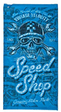 Makotex Bandana Multifunktionstuch, Kopftuch, Halstuch, Loop, Schlauchtuch, Mundschutz für Damen und Herren (Totenkopf Speed)