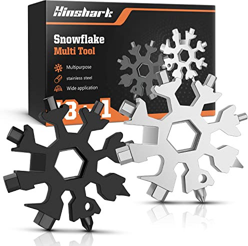 Hinshark Regalo Uomo Papà, 18-in-1 Multi-Tool Snowflake Multiuso Gadget Utili, Idee Regalo Uomo Compleanno Natale Regali Natale Originali