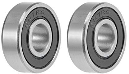 sourcing map 607-2RS Rillenkugellager 7 mm x 19 x 6, doppelt versiegelter Chromstahl Z2, 2 Stück, 7x19x6mm