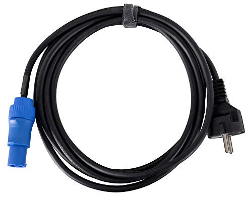 Pronomic Stage EUPP-3 Netzkabel - Kabel zur Stromversorgung - Für Aktiv-Lautsprecher und Scheinwerfer - Schuko-Stecker auf Powercon-kompatibler Stecker - Farbe: Schwarz - Länge: 3 m