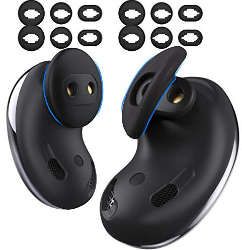 AHASTYLE Galaxy Buds Live Ohrpolster 6-Pair Silikon Ohrstöpsel Aufsätze Zubehör [Können in den Hülle] Kompatibel mit Samsung Galaxy Buds Live 2020 (Schwarz)
