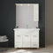 Kiamami Valentina Meuble de Salle de Bains au Sol de 105 cm en chêne Blanc avec 3 Portes, Un tiroir et Un Miroir avec Armoire Suspendue de la série Rimini