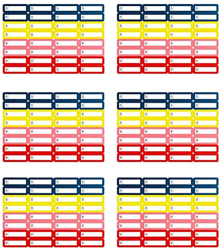 192 Stück Stifte-Etiketten für Kinder Namensaufkleber 35 * 10mm selbstklebend Klebeetiketten Namensaufkleber von Stiften zur Kennzeichnung von Stiften für Kinder, Schule und Kindergarten