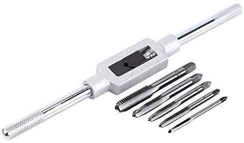 Tarauds et filières Longueur 4,6/5,2/5,6/5,8/6cm, Tarauds filetés à la main, Alésoirs réglables avec filetage métrique M3/4/5/6/8, pour taraudage des métaux tels que l'aluminium ou l'acier