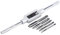 Tarauds et filières Longueur 4,6/5,2/5,6/5,8/6cm, Tarauds filetés à la main, Alésoirs réglables avec filetage métrique M3/4/5/6/8, pour taraudage des métaux tels que l'aluminium ou l'acier