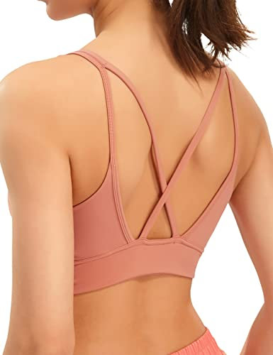 JOYSPELS Sport BH mit Pads Gepolstert Bustier Damen Bralette für Yoga Fitness Laufen