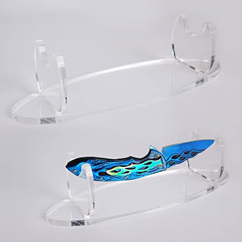 WANLIAN Acryl-Dolchständer Schwerthalter (transparent, 1 Packung) | Transparenter 8 mm Acrylständer für Dolche, Messer und Kurzschwerter, horizontale Anzeige für Schreibtisch oder Bücherregal.