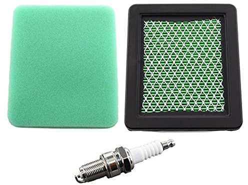 MCHNIC Filtro aria con candela di accensione per motori Honda GC135 GC160 GCV135 GCV160 HRG 415, HRG 465, HRX 426, HRX 476, HRX 537, HRB 425 IZY rasaerba sostituisce # 17211-ZL8-023