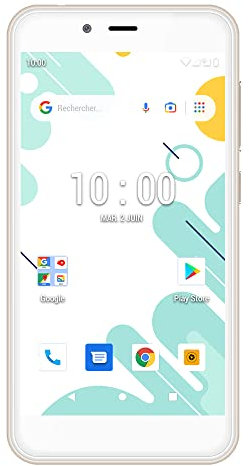 Konrow - Soft 5 MAX - Smartphone 4G con Dual SIM - Pantalla de 5 pulgadas, 16 GB de memoria ampliable a 64 GB, Bluetooth 4.0, WiFi, GPS, batería de 2500 mAh, 2 cámaras de 8 y 5 Mpx - Android 12 (Go