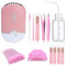 Aussido 159 PCS Eyelash Fan Set Lash Fan for Eyelash Extension Dryer, Lash Shampoo Brushes,Plastic Wash Squeeze Bottle,Disposable Eyelash Mascara Brushes, Micro Applicator Brushes and Tweezers, Pink