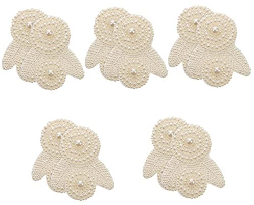 BESPORTBLE 10 Pezzi Adesivo in Tela con Fondo Colla a Caldo Applicazione di Perle per Scarpe Adesivi di Perle di Fiori Applicazione di Perle Glitterate Applique per Scarpe Cristallo Sposa
