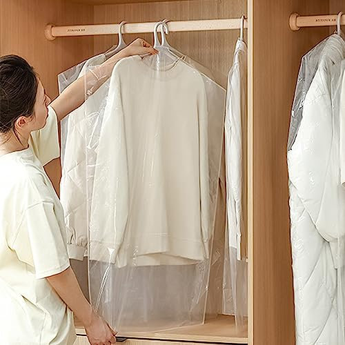 SIYINGSAERY 30 Stück Kleidersack Transparent Anzugtasche Kleidersäcke Kleider Sack Wasserdicht Kleiderhülle Kleiderschutz Kleiderschutzhüllen Anzugsack Abdeckung für Kleidung Anzüge (60 * 100)