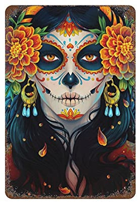 20 x 30 cm Tag der Toten antikes Blechschild Bar Poster Metall Wandplatte Vintage Blechschild Wandkunst Retro Werbung Metall Blechschild Home Decor Garage Küche Bar Restaurant