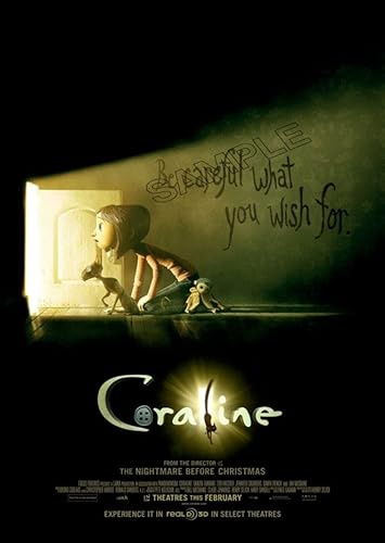 Coraline Vintage Poster Film Film Horror Animation Foto Wandkunst Bild Poster A4