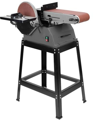 SIP 10 x 6 Belt Disc Sander 750W Wood Metal Plastic Sanding Machine | Chamfering, Angling, Burr Removal, Linishing, Mitre Gauge, Cast Aluminium Table, 0-90° Tilt, 45mm Dust Port, 230V, 35.34kg