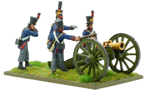 Wargames Delivered Napoleonische niederländisch-belgische Fußartillerie mit 14,9 cm Howitzer, Miniatur-Bases, Tischplatte, Wargaming, Plastikmodellbausatz