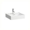 LAUFEN Kartell Waschtisch unterbaufähig, ohne Hahnloch, mit Überlauf, 500x460mm, H810332A001091, Farbe: Weiß mit LCC Active
