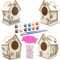 DIY Vogelhaus Bausatz für Kinder - 4 Stück zum Bemalen, Holz Puzzle Machen Set, Bauen und Malen, Kreative Bastelsets, Birdhouse