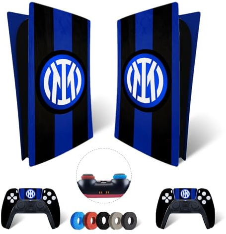 MaD Vision® Extra-Durable Skin Kit per PlayStation 5 (PS5) Digital | Set di Pellicole Adesive in Vinile Opaco per la Console e 2 Controller - per Inter Design