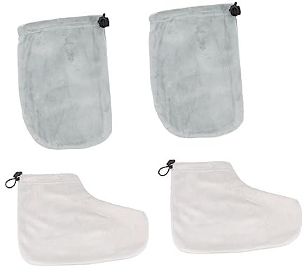 Ipetboom 2 Paar Paraffin Therapie Zubehörset Handschuhe Fußbedeckung - Wärmende Badehandschuhe und Fußüberzüge für Hand und Fußpflege Ideal für Paraffinwachsbehandlungen Spa-Anwendungen