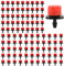 100 pcs Micro Goteo Riego Rociadores, Gotero de riego Ajustable, Plástico Ajustable Emisor gotero Sistema, Riego por Goteo Automático, para Goteo Sistema Irrigación Jardín Huerto Patio Césped, Rojo